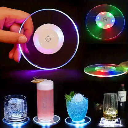 LED Luminous Coaster, Suitable for Various Glasses, 10 cm x 4