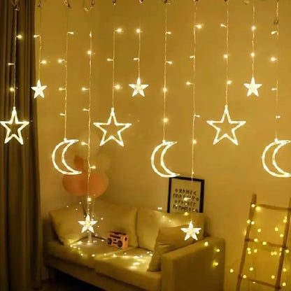 1 Pack LED Curtain String Lights with 8 Modes