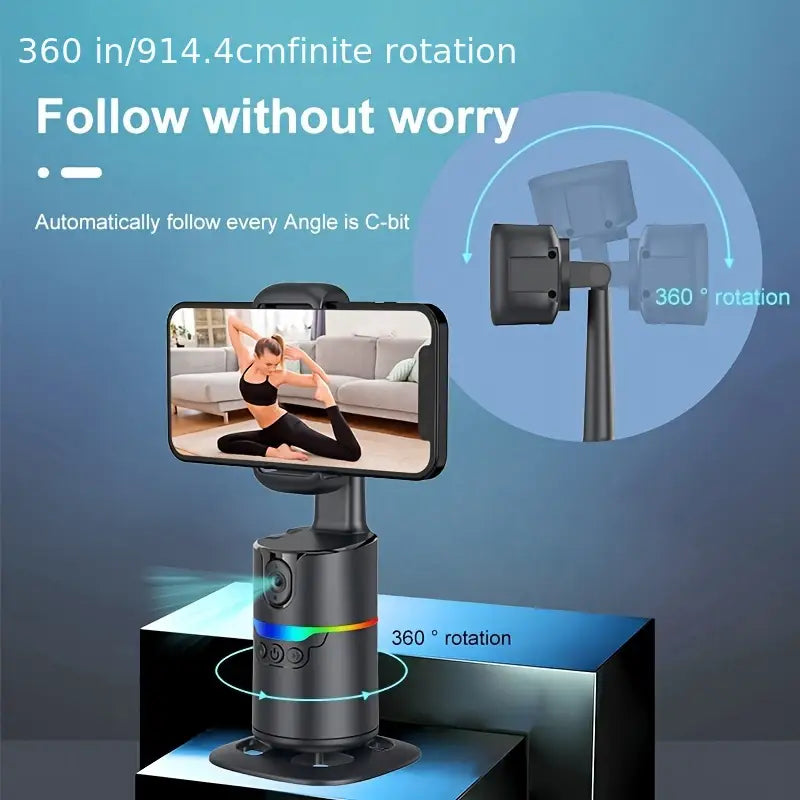 AI 360° Rotation Anti-Shake Portable Device for Live Streaming & Travel