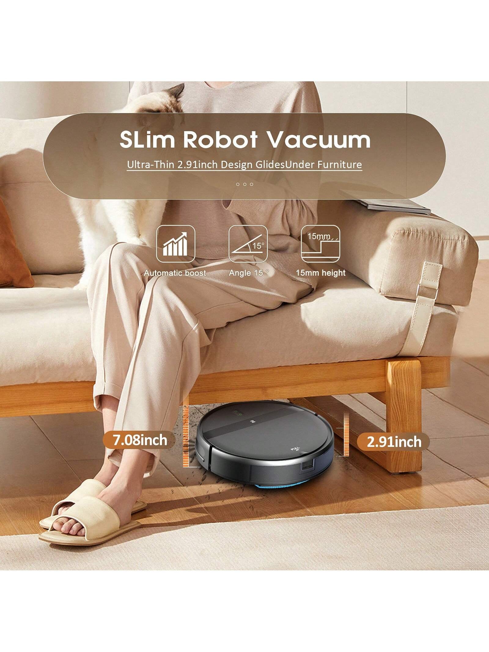 Robot Vacuum Cleaner, Robot Vacuum Cleaner and Mop Combo with 6000Pa Strong Suction, Robotic Vacuum Cleaner, App/Alexa, Robotic Vacuum with Wifi, Self-Charging Mopping Robot Vacuum Cleaner