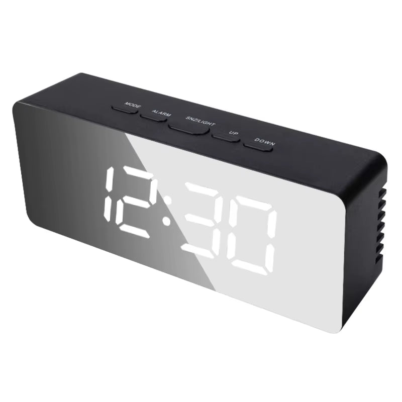 Digital Alarm Clock LED Electronic Desktop Clock with Temperature for Bedroom Home Office Teens Kids