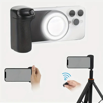 Mobile Phone Camera Grip, Smart Phone Holder with Magnetic Detachable Remote Shutter