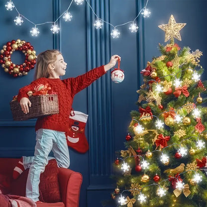 LED Snowflake String Lights 5m
