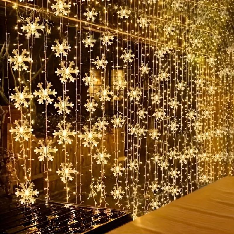 LED Snowflake String Lights 5m