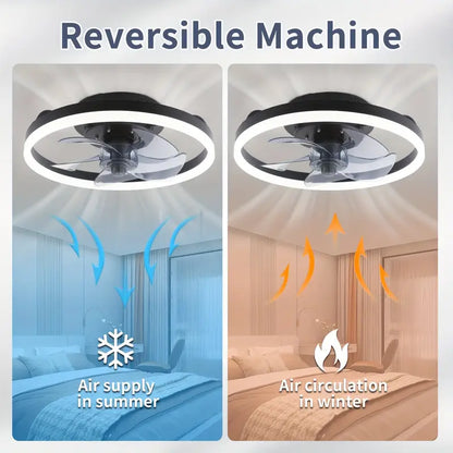 Low-Profile Ceiling Fan with Light and Remote Control