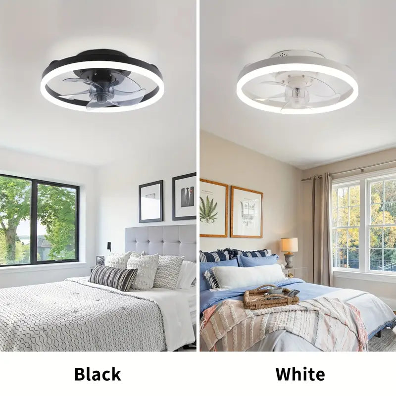 Low-Profile Ceiling Fan with Light and Remote Control