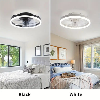 Low-Profile Ceiling Fan with Light and Remote Control