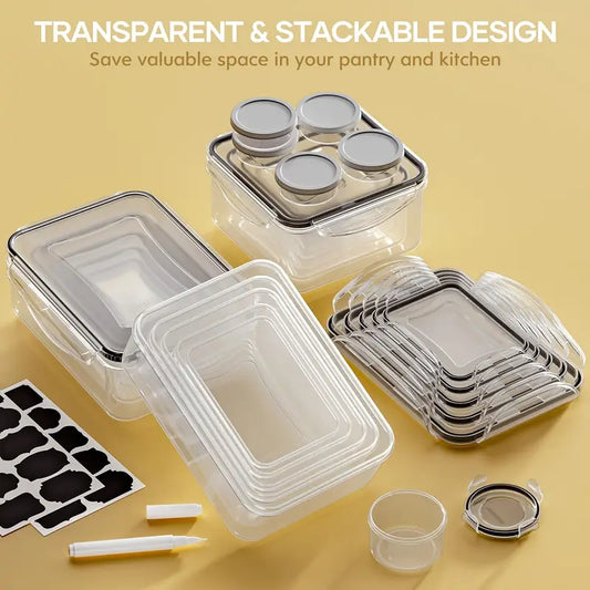 12 Kitchen Storage Containers And Food Organization Jars, Bpa-Free And Pvc-Free