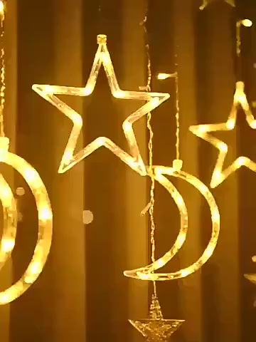 1 Pack LED Curtain String Lights with 8 Modes